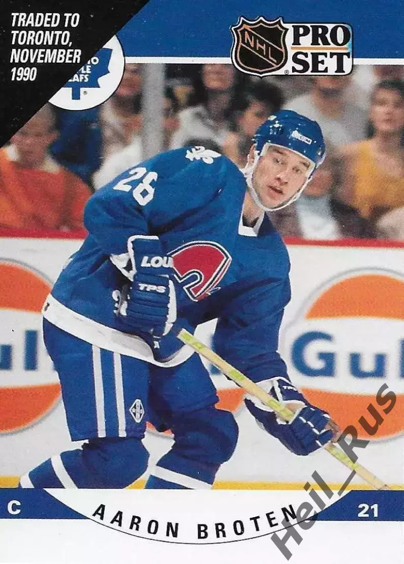 Карточка Aaron Broten/Аарон Бротен (Квебек Нордикс/Торонто Мейпл Лифс) НХЛ/NHL