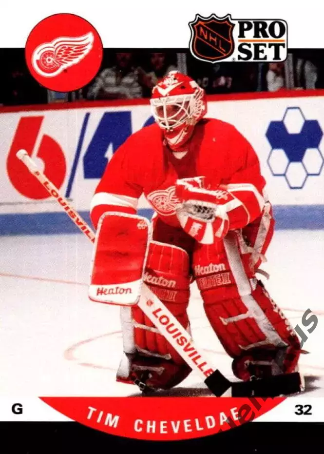 Карточка Tim Cheveldae/Тим Шевалдэ (Detroit Red Wings/Детройт Ред Уингз) НХЛ/NHL