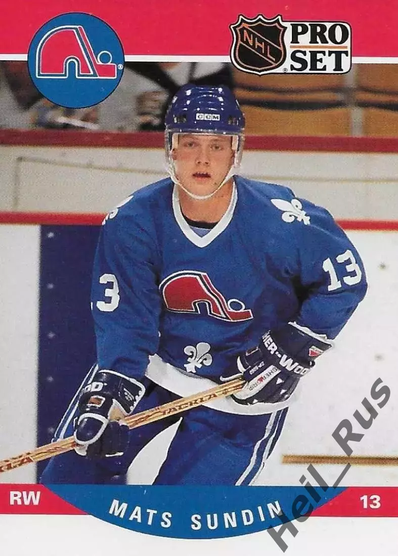 Хоккей Карточка Mats Sundin/Матс Сундин Quebec Nordiques/Квебек Нордикс, НХЛ/NHL