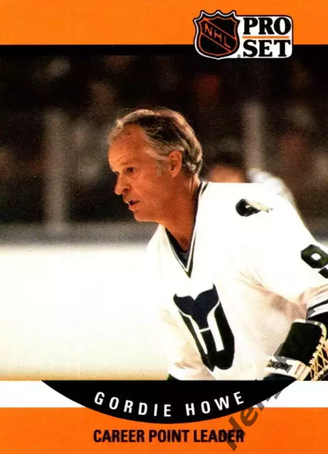 Хоккей. Карточка Gordie Howe/Горди Хоу Hartford Whalers/Хартфорд Уэйлерс НХЛ/NHL