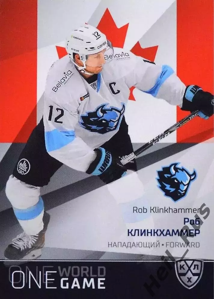 Хоккей Карточка Роб Клинкхаммер Канада/Динамо Минск КХЛ/KHL сезон 2021/22 SeReal
