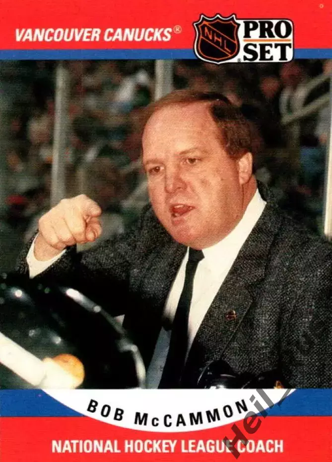 Карточка тренер McCammon/Боб Маккаммон Vancouver Canucks/Ванкувер Кэнакс НХЛ/NHL