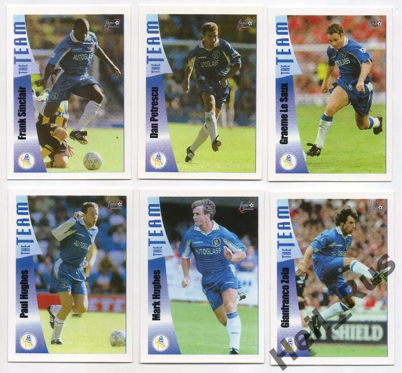 Футбол. 12 карточек Chelsea/Челси 1998