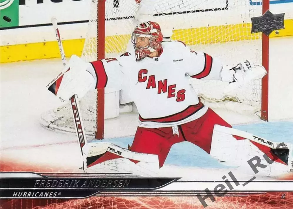 Хоккей; Карточка Andersen/Фредерик Андерсен Carolina Hurricanes/Каролина НХЛ/NHL