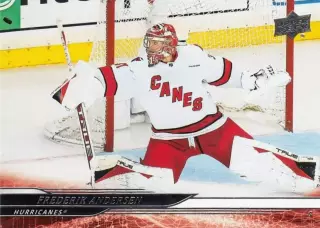 Хоккей; Карточка Andersen/Фредерик Андерсен Carolina Hurricanes/Каролина НХЛ/NHL