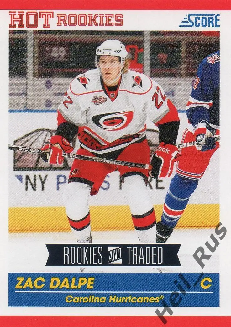 Карточка Zac Dalpe/Зак Далпе (Carolina Hurricanes/Каролина Харрикейнз) НХЛ/NHL
