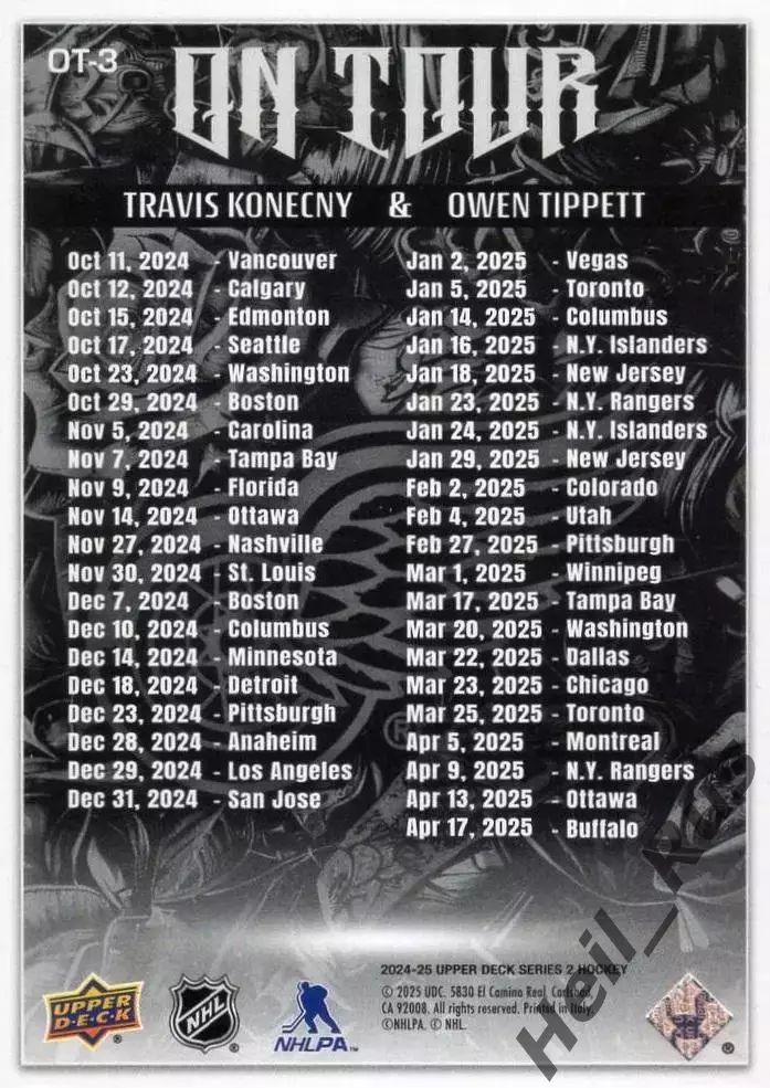 Карточка Konecny-Трэвис Конекни/Tippett-Оуэн Типпетт Филадельфия Флайерз НХЛ/NHL 1