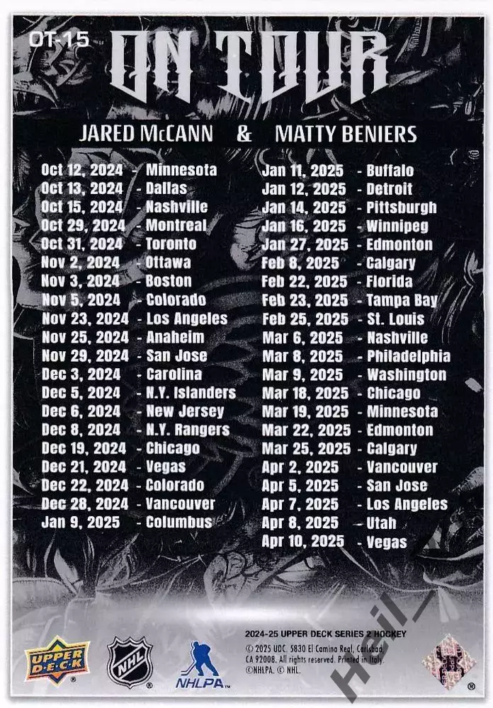 Хоккей. Карточка Джаред Макканн/Мэтти Бенирс Seattle Kraken/Сиэтл Кракен НХЛ/NHL 1