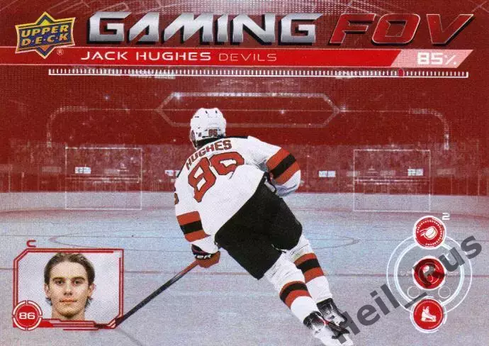 Карточка Jack Hughes / Джек Хьюз (New Jersey Devils/Нью-Джерси Девилз) НХЛ / NHL