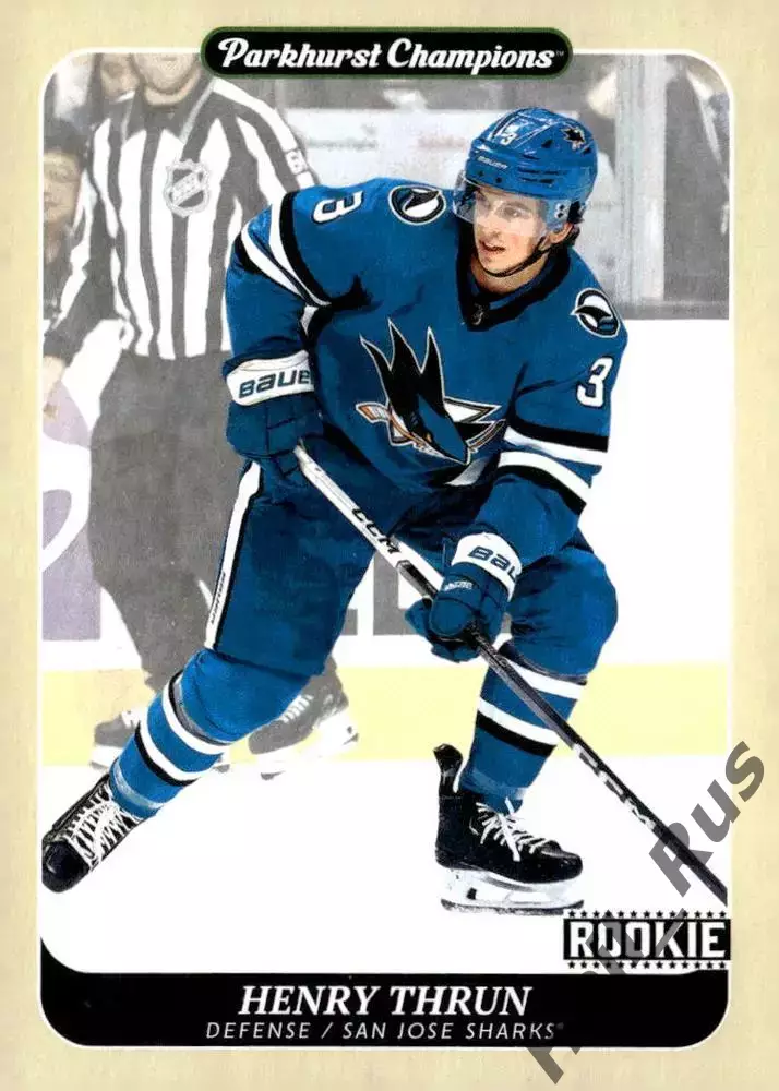 Хоккей. Карточка Henry Thrun/Генри Трун (San Jose Sharks/Сан-Хосе Шаркс) НХЛ/NHL