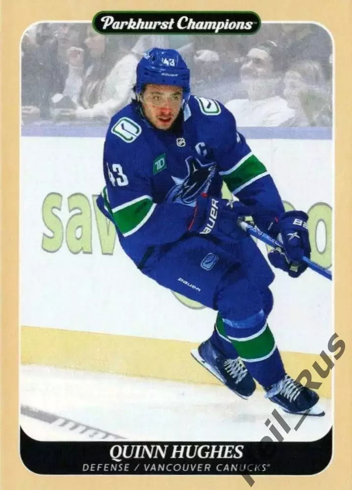 Карточка Quinn Hughes / Куинн Хьюз (Vancouver Canucks / Ванкувер Кэнакс) НХЛ/NHL
