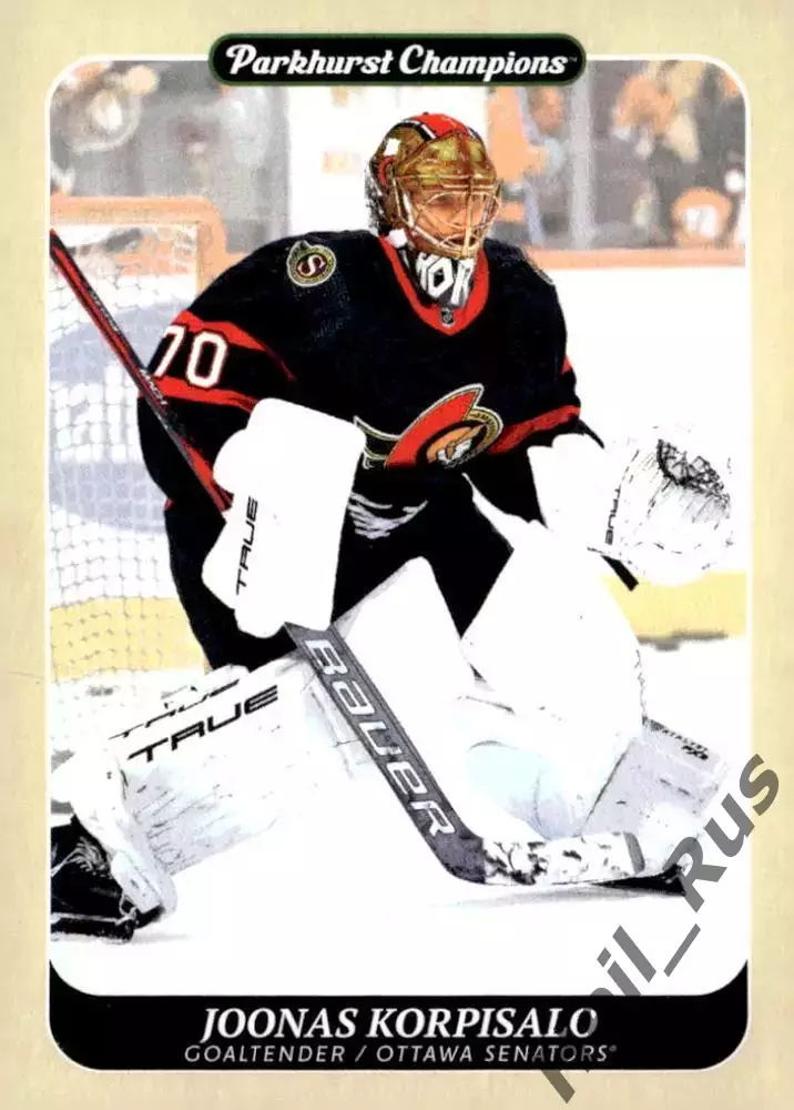 Хоккей Карточка Joonas Korpisalo/Йоонас Корписало Ottawa Senators/Оттава НХЛ/NHL