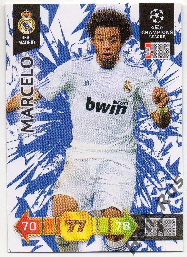Футбол. Карточка Marcelo/Марсело (Реал Мадрид) Лига Чемпионов 2010-11 Panini