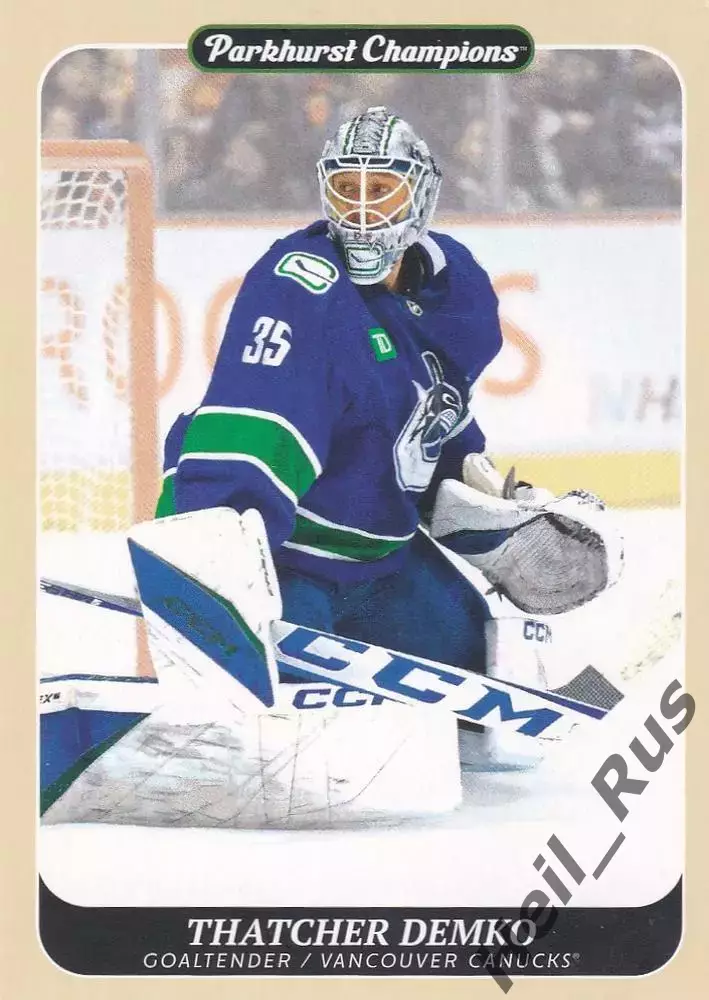 Карточка Thatcher Demko/Тэтчер Демко (Vancouver Canucks/Ванкувер Кэнакс) NHL-НХЛ