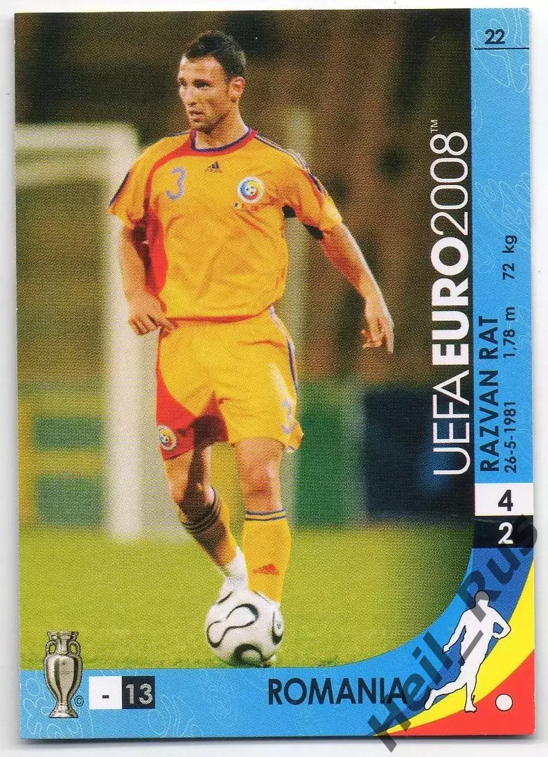 Карточка Рэзван Рац Румыния/Шахтер Донецк/Вест Хэм Юнайтед Euro/Евро 2008 Panini