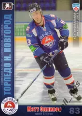 Хоккей. Карточка Мэтт Эллисон (Торпедо Нижний Новгород) КХЛ/KHL 2010/11 SeReal