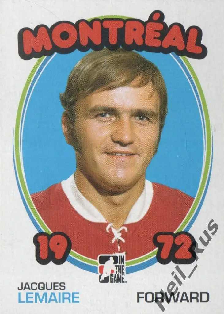 Хоккей. Карточка Jacques Lemaire/Жак Лемер (Montreal Canadiens/Монреаль) NHL/НХЛ