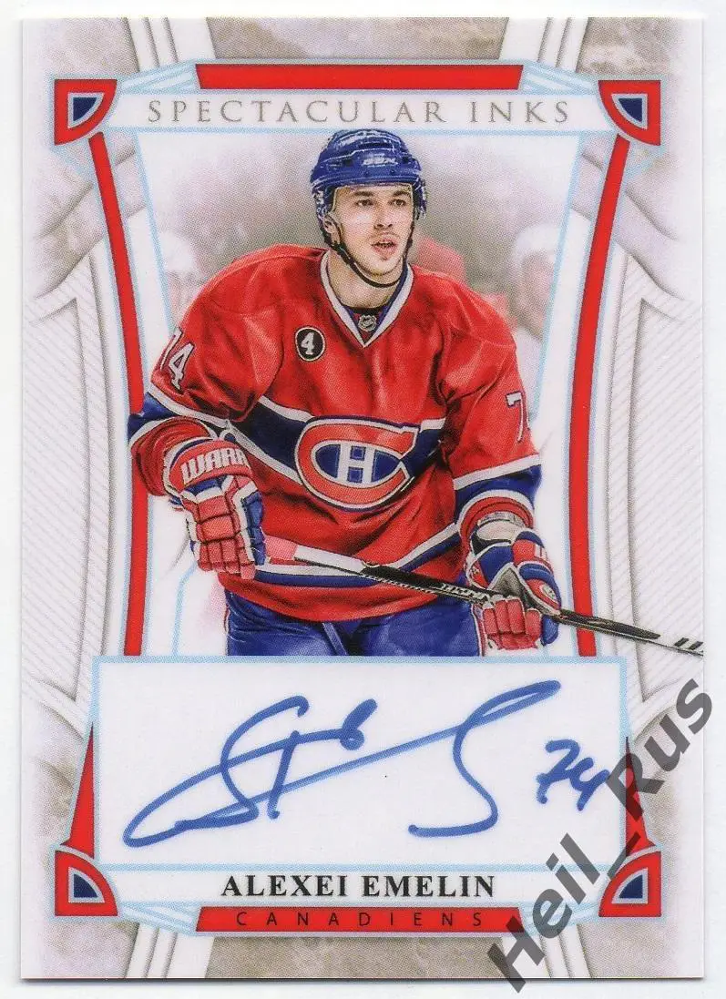 Карточка с напечатанным автографом Алексей Емелин (Montreal Canadiens) NHL/НХЛ