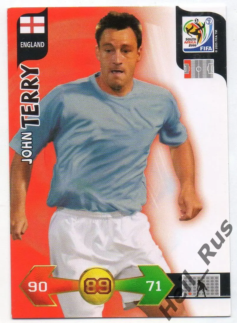 Футбол Карточка John Terry/Джон Терри (Англия, Челси) Чемпионат Мира 2010 Panini