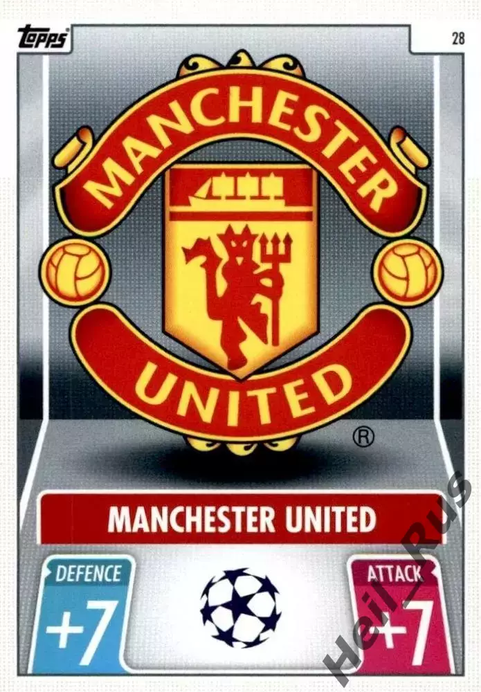 Футбол. Карточка Логотип/Эмблема Манчестер Юнайтед Лига Чемпионов 2021-22 TOPPS