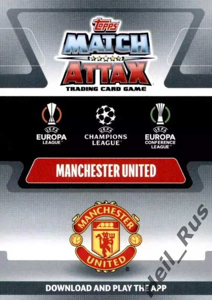 Футбол. Карточка Логотип/Эмблема Манчестер Юнайтед Лига Чемпионов 2021-22 TOPPS 1