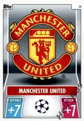 Футбол. Карточка Логотип/Эмблема Манчестер Юнайтед Лига Чемпионов 2021-22 TOPPS