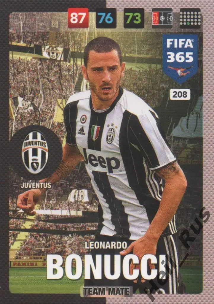 Футбол. Карточка Leonardo Bonucci/Леонардо Бонуччи (Ювентус, Милан) Panini 2017