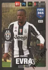 Футбол. Карточка Patrice Evra/Патрис Эвра Ювентус, Манчестер Юнайтед Panini 2017