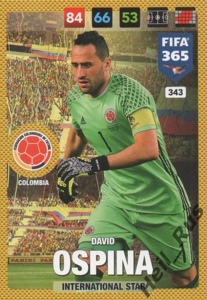 Футбол. Карточка David Ospina / Давид Оспина (Колумбия, Арсенал, Наполи) Panini