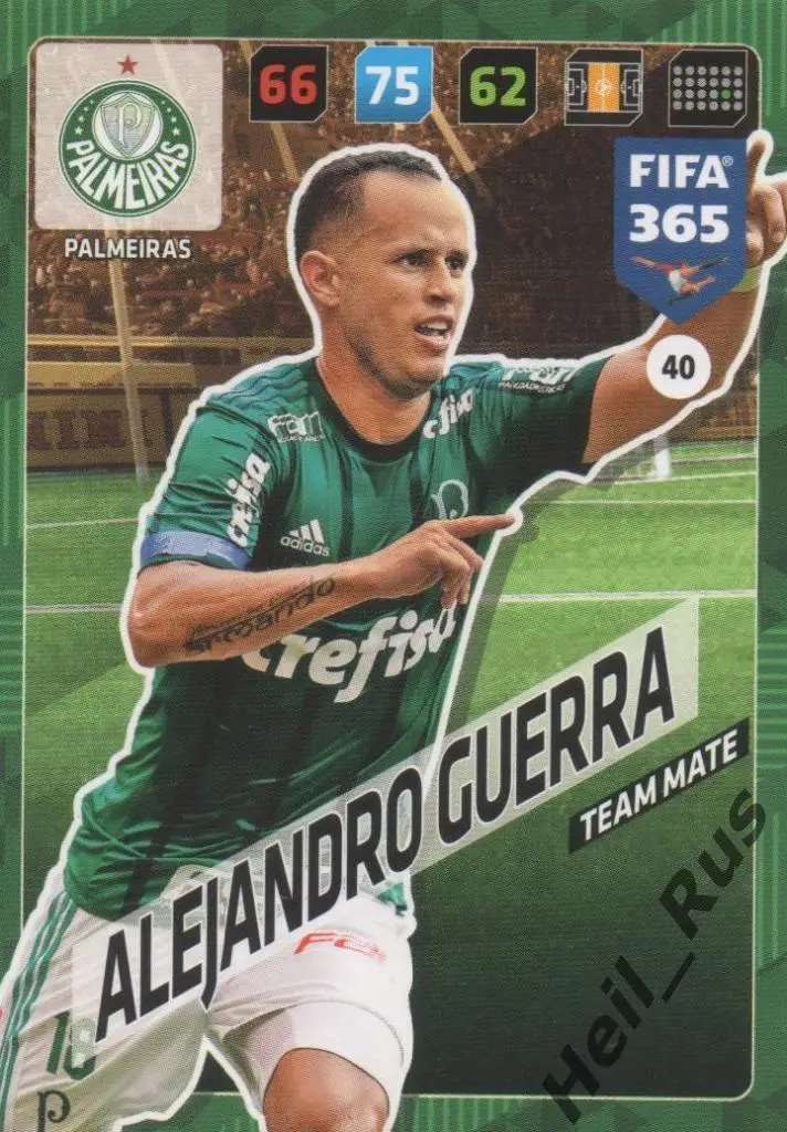 Футбол. Карточка Alejandro Guerra / Алехандро Герра (Palmeiras/Палмейрас) Panini