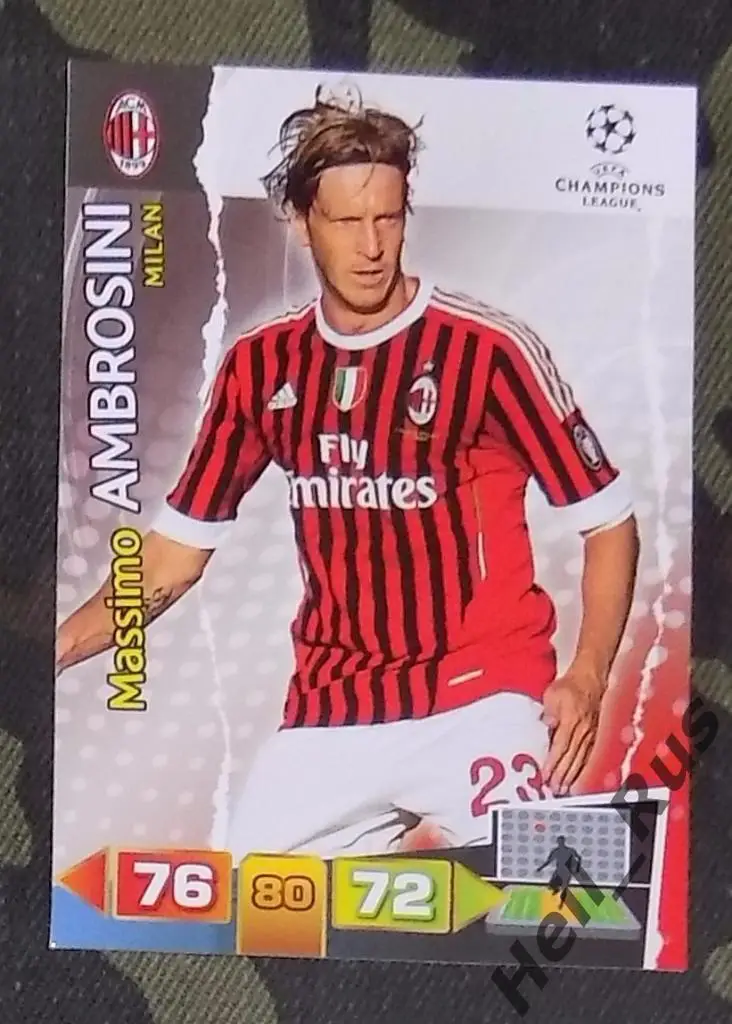 Футбол Карточка Massimo Ambrosini/Массимо Амброзини Милан Лига Чемпионов 2011-12