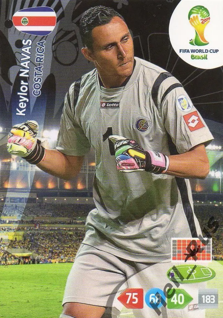 Футбол. Карточка Кейлор Навас Коста-Рика, Реал Мадрид Чемпионат Мира 2014 Panini
