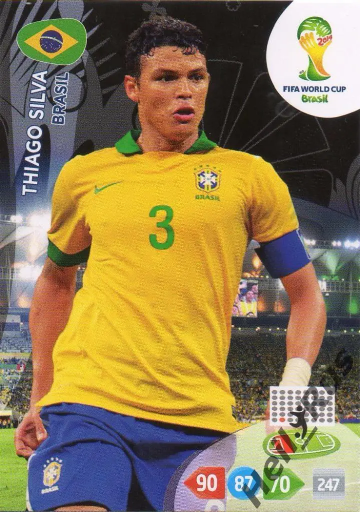 Футбол. Карточка Тиаго Силва Бразилия/Милан/Челси/ПСЖ Чемпионат Мира 2014 Panini