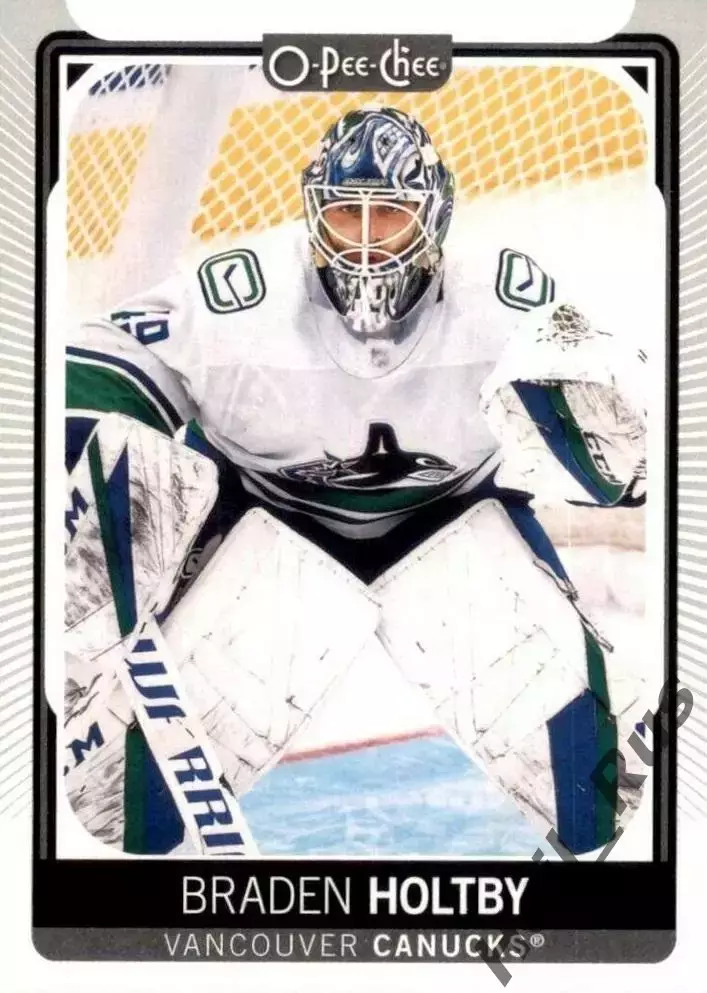 Карточка Braden Holtby/Брэйден Холтби Vancouver Canucks/Ванкувер Кэнакс НХЛ/NHL