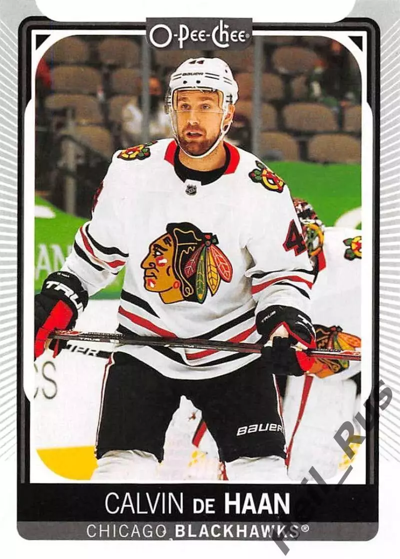 Хоккей; Карточка Calvin de Haan/Кэлвин Де Хаан Chicago Blackhawks/Чикаго НХЛ/NHL