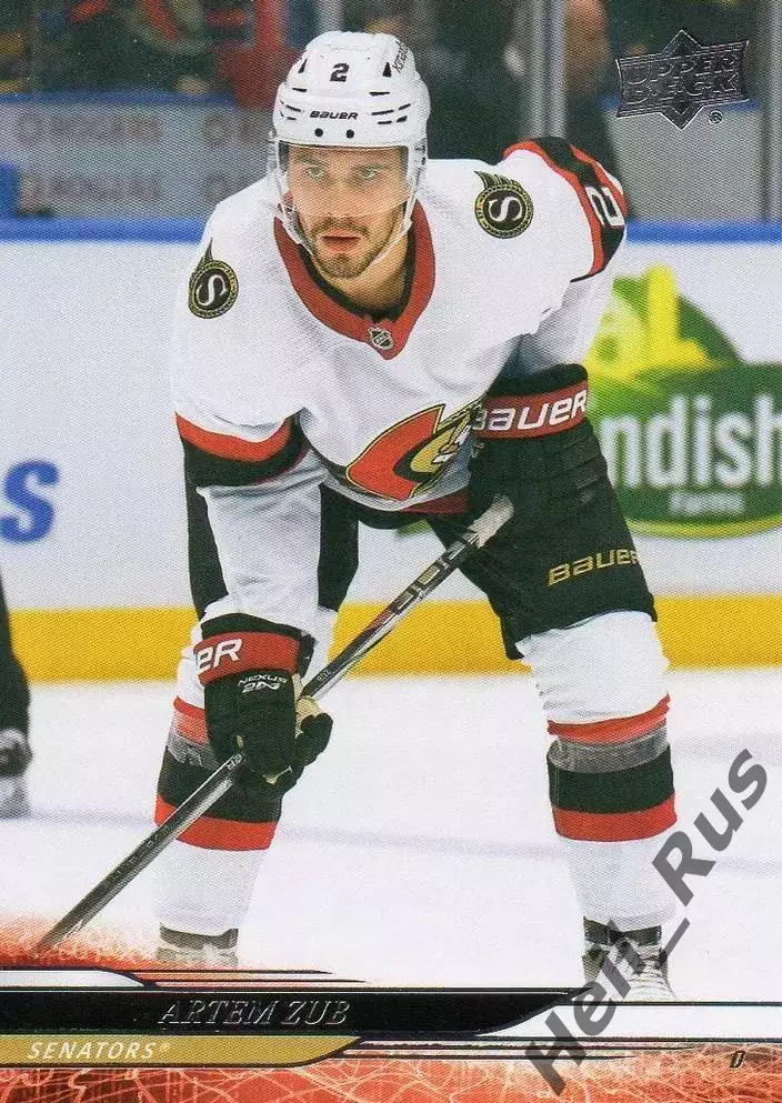 Хоккей. Карточка Артем Зуб Ottawa Senators/Оттава Сенаторз, СКА/Амур НХЛ/NHL/КХЛ