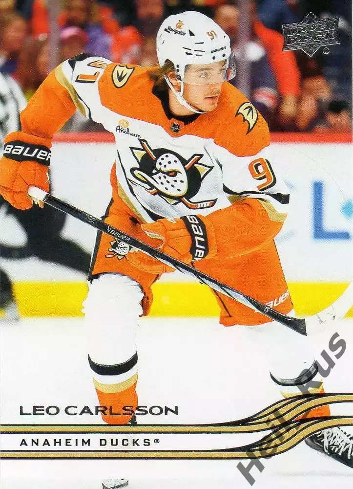 Хоккей; Карточка Leo Carlsson/Лео Карлссон (Anaheim Ducks/Анахайм Дакс) НХЛ/NHL