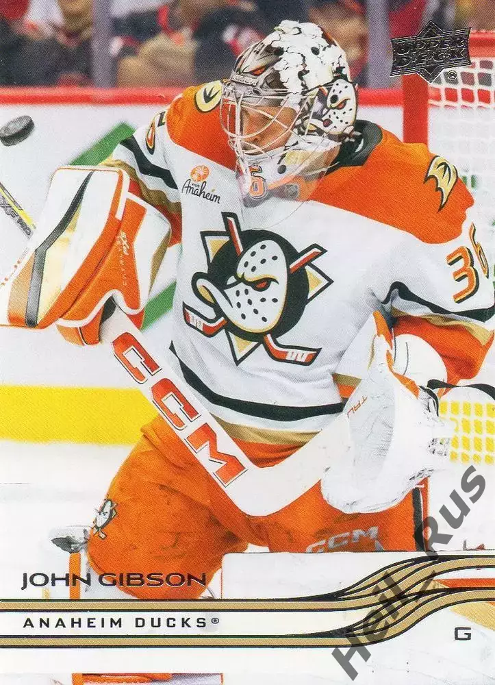 Хоккей. Карточка John Gibson/Джон Гибсон (Anaheim Ducks/Анахайм Дакс) НХЛ-NHL
