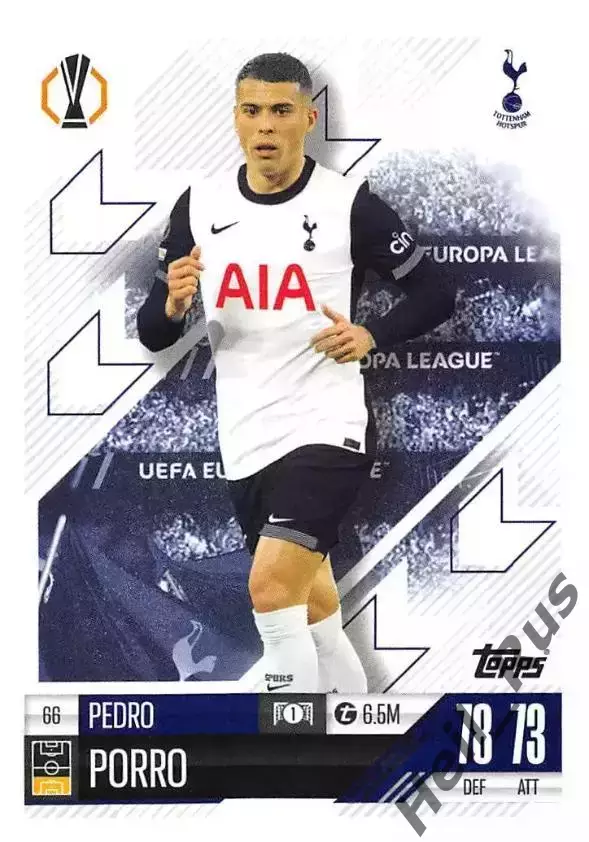 Футбол. Карточка Педро Порро Тоттенхэм Хотспур, Жирона Лига Европы 2024-25 TOPPS