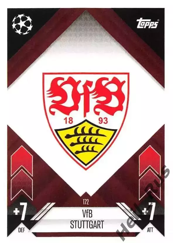 Футбол. Карточка Логотип/Эмблема Stuttgart/Штутгарт Лига Чемпионов 2024-25 TOPPS