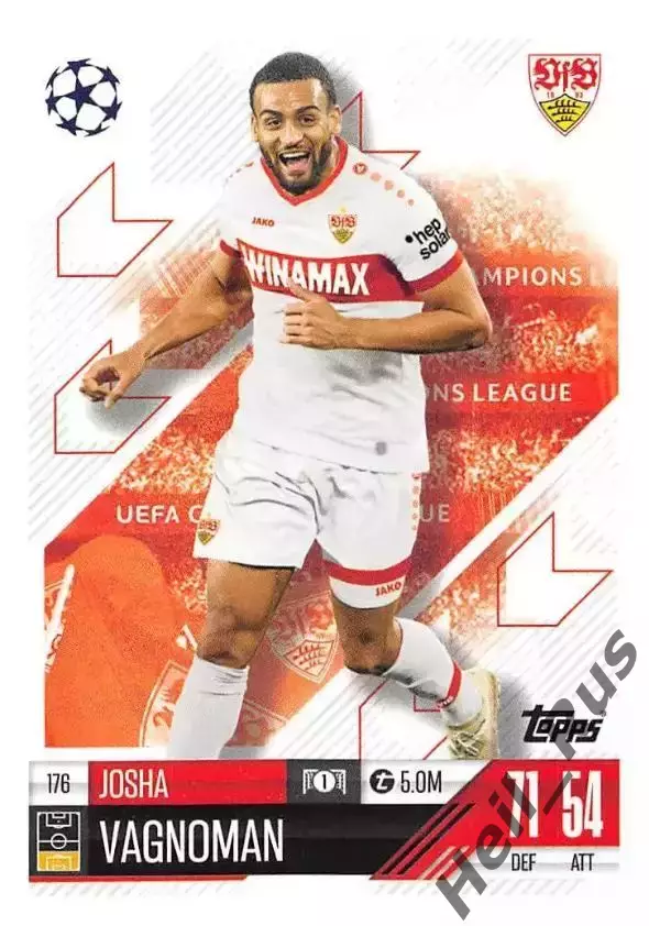 Футбол. Карточка Йоша Вагноман (Штутгарт, Гамбург) Лига Чемпионов 2024-25 TOPPS