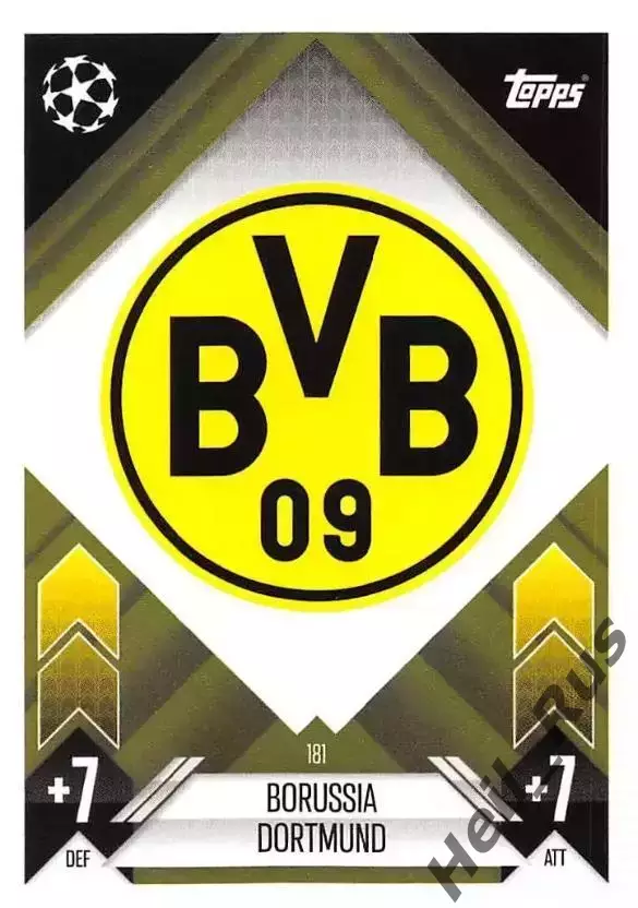 Футбол. Карточка Логотип/Эмблема Боруссия Дортмунд Лига Чемпионов 2024-25 TOPPS