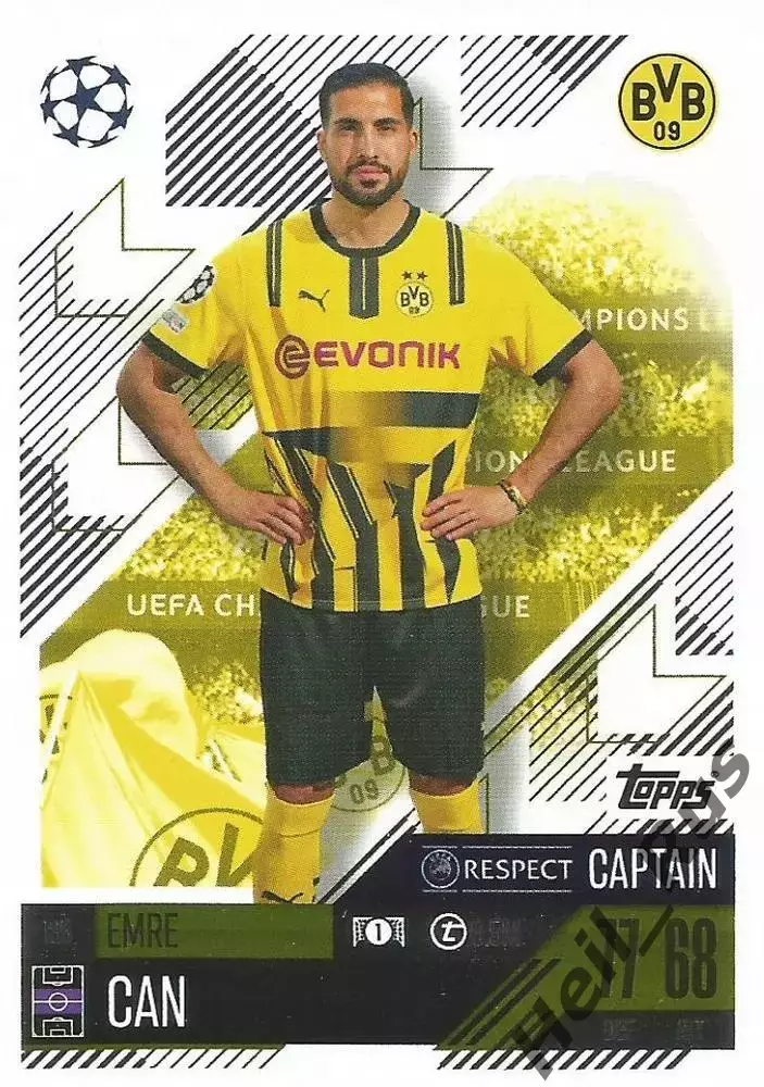 Карточка Эмре Джан (Боруссия Дортмунд, Ливерпуль/Ювентус) Лига Чемпионов 2024-25
