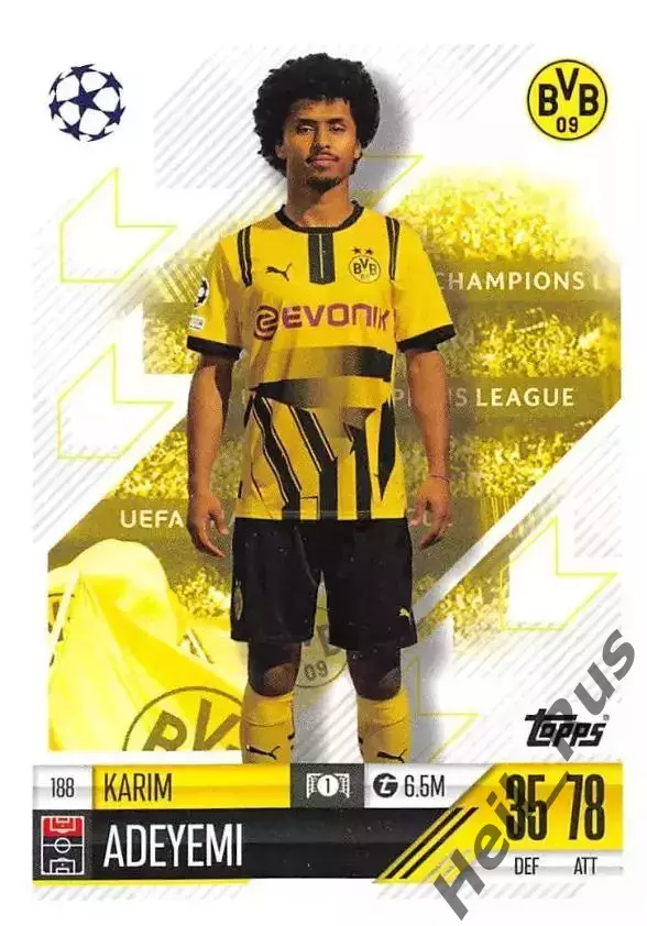 Футбол. Карточка Карим Адейеми (Боруссия Дортмунд) Лига Чемпионов 2024-25 TOPPS