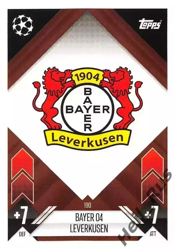 Футбол Карточка Логотип/Эмблема Байер 04 Леверкузен Лига Чемпионов 2024-25 TOPPS