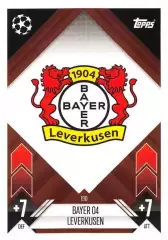 Футбол Карточка Логотип/Эмблема Байер 04 Леверкузен Лига Чемпионов 2024-25 TOPPS