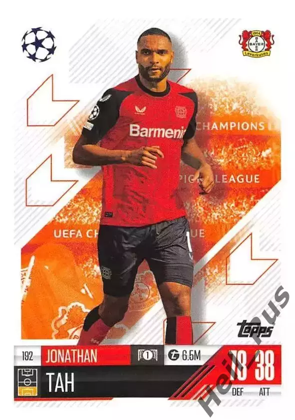 Футбол. Карточка Джонатан Та Байер 04 Леверкузен, Бавария Лига Чемпионов 2024-25
