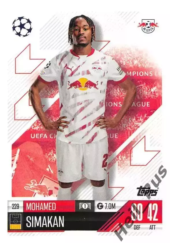 Футбол Карточка Мохамед Симакан РБ Лейпциг/Страсбур Лига Чемпионов 2024-25 TOPPS