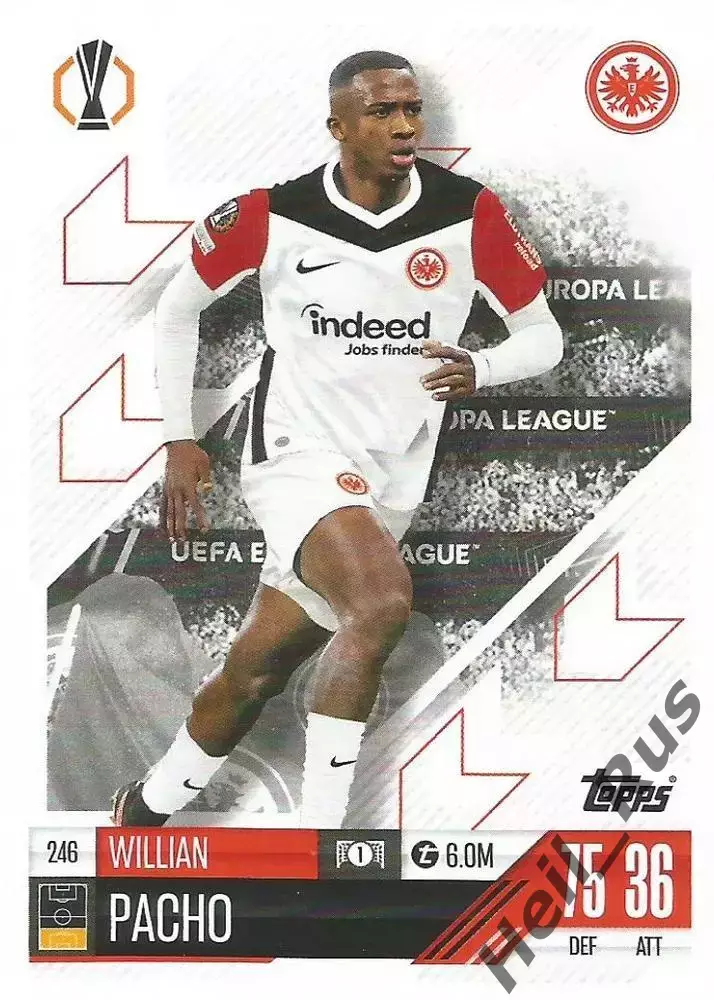Карточка Вильян Пачо Айнтрахт Франкфурт, Пари Сен-Жермен/ПСЖ Лига Европы 2024-25