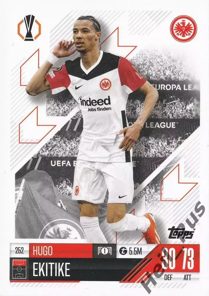 Карточка Юго Экитике Айнтрахт Франкфурт, Ливерпуль/ПСЖ Лига Европы 2024-25 TOPPS